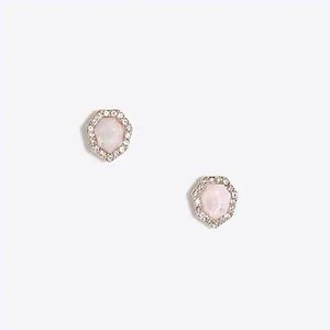 J Crew Iridescent Geo Stud Crystal Gold Earrings